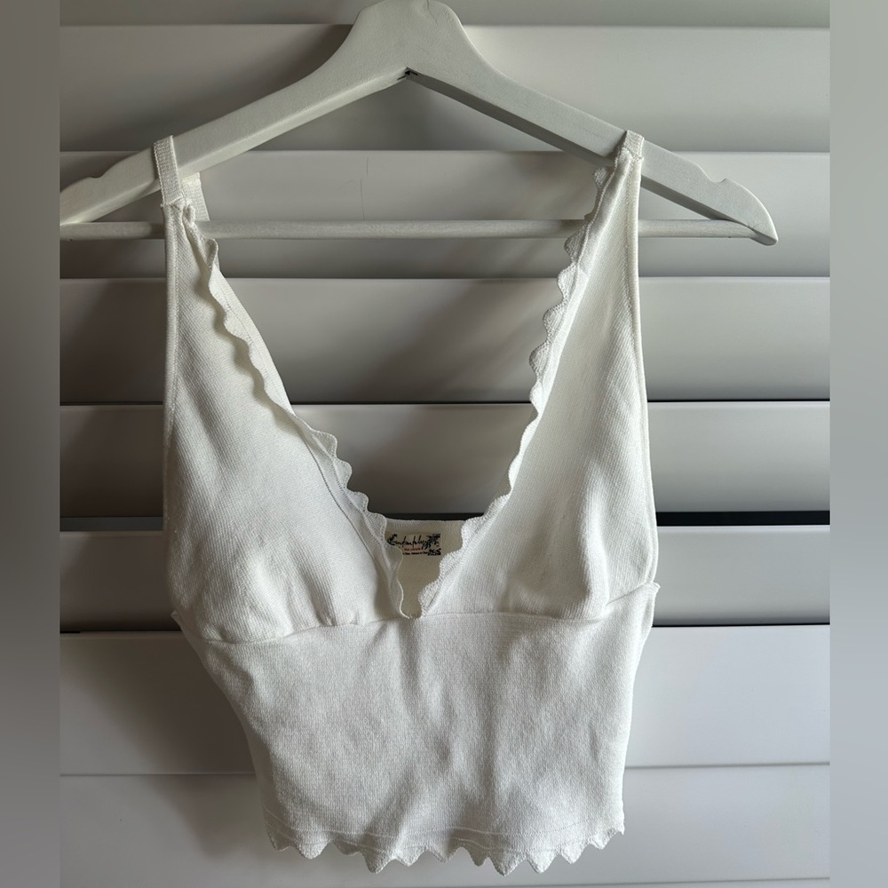 Free People wavy edge crop tank